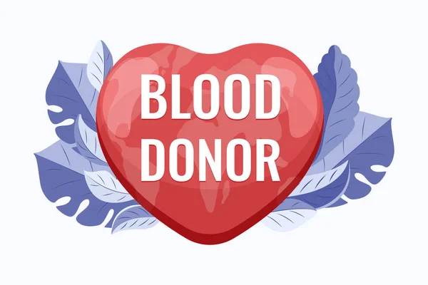 Ilustración Con Corazón Brillante Mapa Con Continentes Donación Sangre Ayudar — Vector de stock