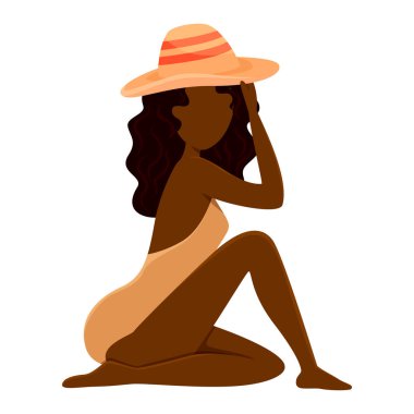 Mayolu kız, yaz çizimi, vektör.  