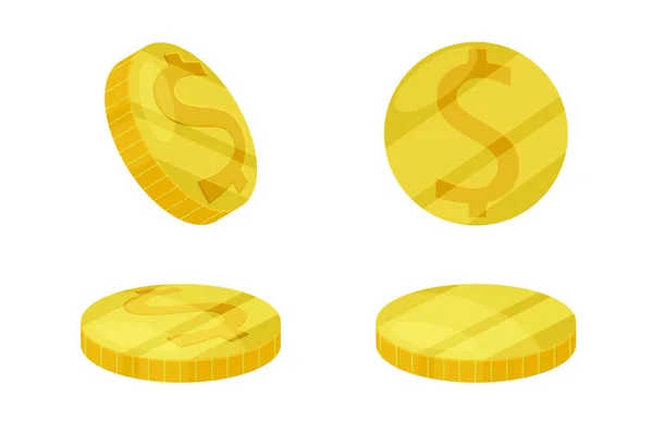Ilustrační Sada Mincí Mince Jsou Pečlivě Kresleny Ukazuje Jejich Jedinečný — Stockový vektor