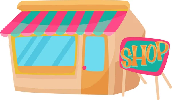 Ilustración Linda Tienda Tienda Dibujos Animados Coloridos Tienda Para Diferentes — Vector de stock