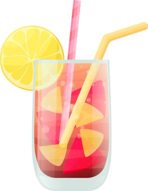 Meyve, nane yaprağı, kamış ve kokteyl şemsiyeleriyle süslenmiş ferahlatıcı bir yaz kokteyli. Kaygısız yaz tatillerini hatırlatan içkiler.  