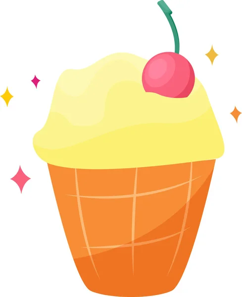 充满樱桃 病媒的冰淇淋的生动例证 — 图库矢量图片
