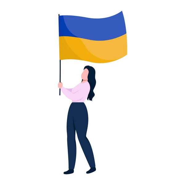 Ілюстрація Дівчиною Прапором України Руках Вектор — стоковий вектор
