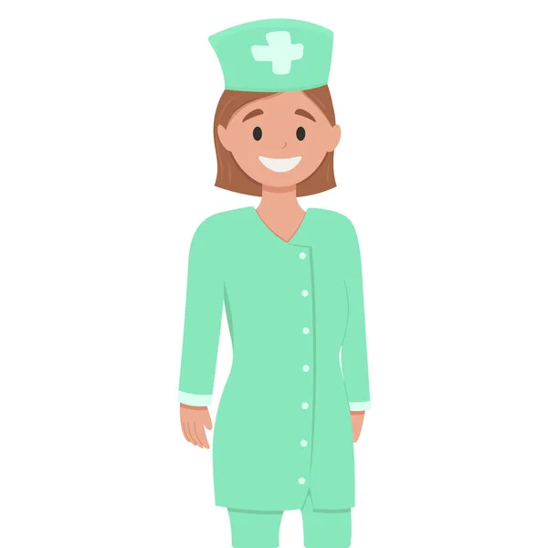 Personagem Profissão Médica Enfermeiro Médico Personagem Desenho Animado Vetor — Vetor de Stock