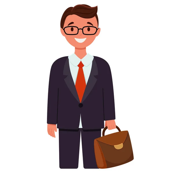Character Profession Businessman Lawyer Other Profession Character Business Suit Briefcase — Stock Vector