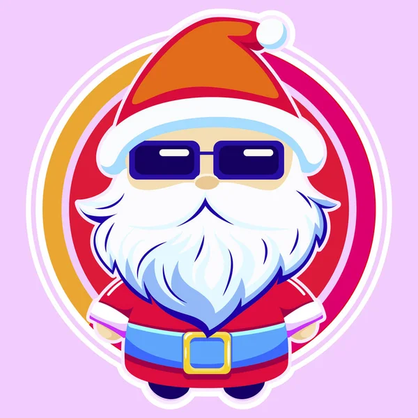 圣诞老人 一个快乐的老人 有着各种各样的饰物和浓密的胡子 是节庆圣诞计划的插图 是个喜庆的圣诞老人 — 图库矢量图片