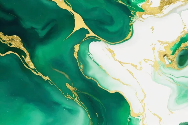 Achtergrond Groen Smaragd Kleur Abstracte Achtergrond Vloeibare Marmer Aquarel Achtergrond — Stockvector