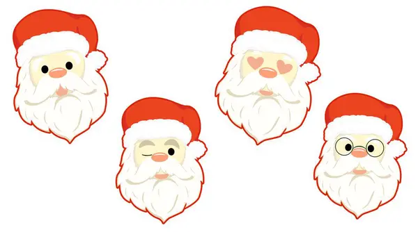 Creative Christmas New Year Songs Santa Claus Different Stickers Creative — Stock Vector