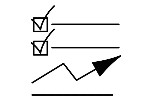 Achievement Goals Execution Action Plan Results Plans Icon Illustration Linear — Stock Vector