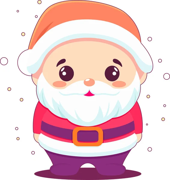 Милий Санта Клаус Веселий Старий Різдвяному Костюмі Кущовій Бороді Ілюстрації — стоковий вектор