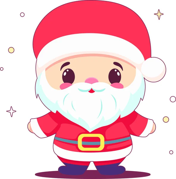귀엽고 클라우스 크리스마스 코스튬을 수염을 크리스마스 크리스마스 디자인을 — 스톡 벡터