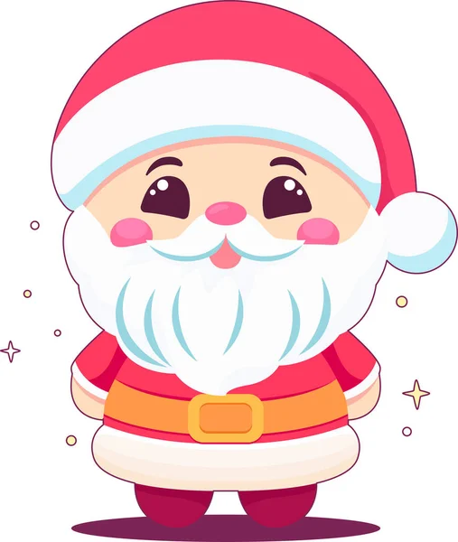 可爱的圣诞老人 快乐的老人 穿着圣诞服装 留着浓密的胡子 圣诞节设计的插图 节日的圣诞老人 — 图库矢量图片