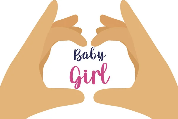 Bébé Fille Naissance Baby Shower Bébé Fille Carte Postale — Image vectorielle