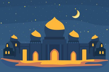 tatil illüstrasyonu, Ramazan, kartpostal, tatil illüstrasyonu