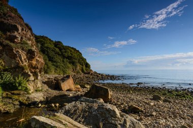 İtalya 'daki Akdeniz adasının güzel deniz manzarası