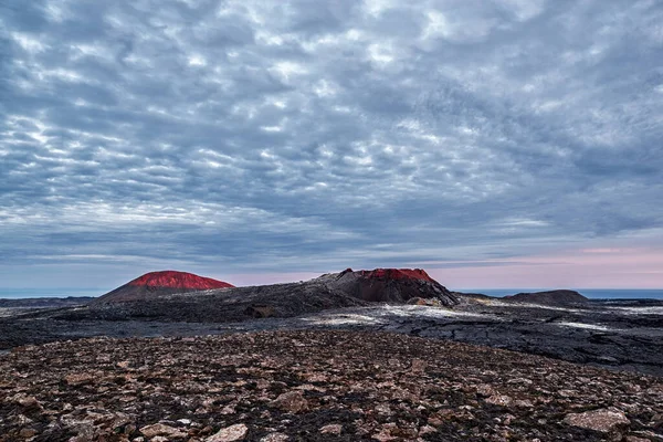 Fagradalsfjall Vulcânico Pôr Sol Península Reykjanes Cerca Reykjavik Islândia — Fotografia de Stock
