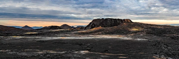 Вулкан Fagradalsfjall Заході Сонця Півострові Рейк Янес Приблизно Від Рейк — стокове фото