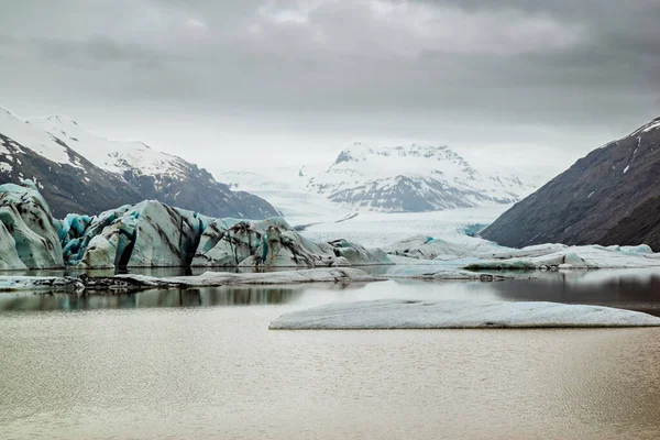 Льодовик Ханабергсйокутль Лагуна Ісландії Похмурий День — стокове фото