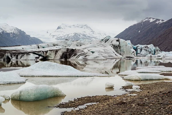 Ледник Лагуна Heinabergsjokull Исландии Пасмурный День — стоковое фото