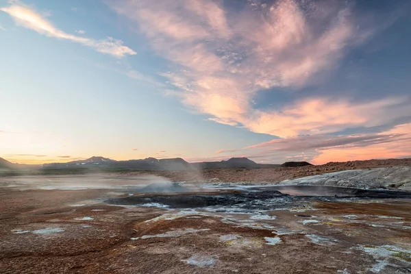 Киплячі Калюжі Геотермальній Зоні Хверір Районі Міватн Північ Від Ісландії — стокове фото