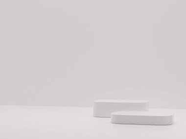 White podium abstract composition for product presentation 3d render 3d illustration