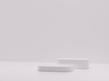 White podium abstract composition for product presentation 3d render 3d illustration