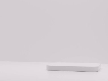 White podium abstract composition for product presentation 3d render 3d illustration