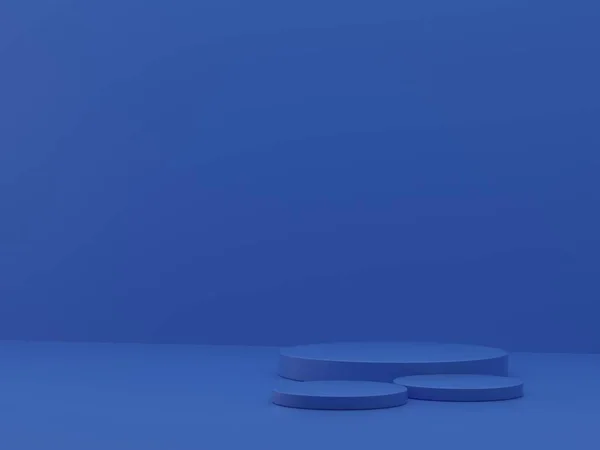 Pódio Azul Composição Abstrata Para Apresentação Produto Render Ilustração — Fotografia de Stock
