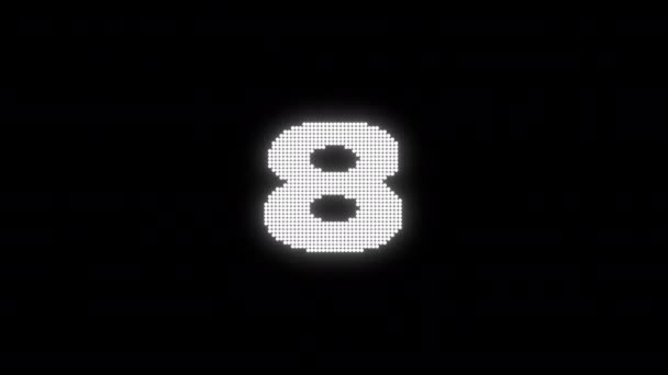 Sekunden Countdown Timer Animation Mit Leuchtendem Led Board Stil — Stockvideo