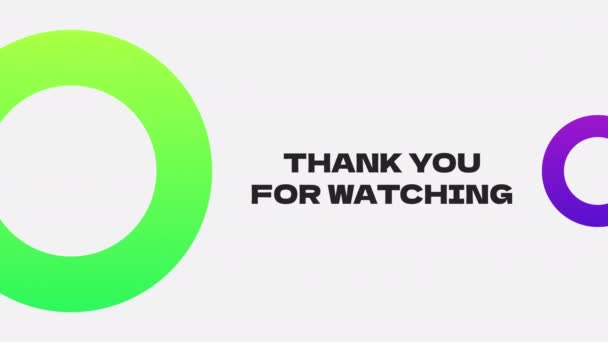Thanks Watching Intro Outro Social Media Video Minimalist Thanks Watching — Stock Video