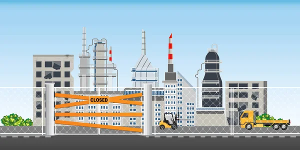 Bâtiment Industriel Fermé Abandonné — Image vectorielle