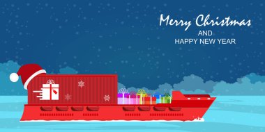 Noel konteynırı kargo gemisi hediye.