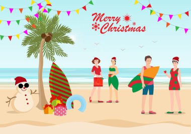 Kumsalda Noel kutlamaları.