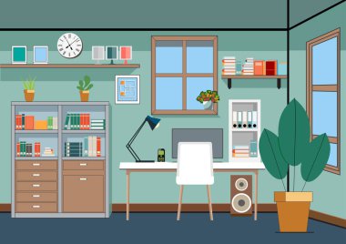 İç dekorasyonu düşük modern bir oda..