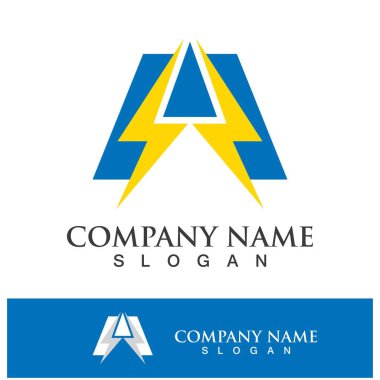 Bir Harf Yıldırımı Logo Şablonu vektör resimleme tasarımı