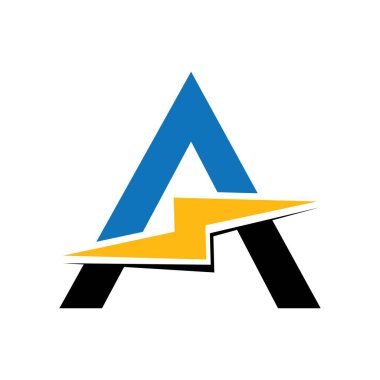 Bir Harf Yıldırımı Logo Şablonu vektör resimleme tasarımı