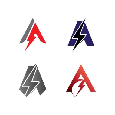 Bir Harf Yıldırımı Logo Şablonu vektör resimleme tasarımı