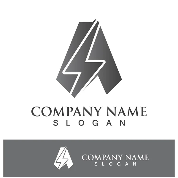 Una Carta Lightning Logo Plantilla Vector Icono Ilustración Diseño — Vector de stock