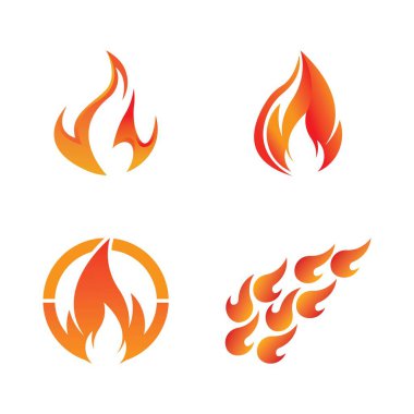 Ateş logosu tasarımı illüstrasyon ve ateş sembolü vektörü