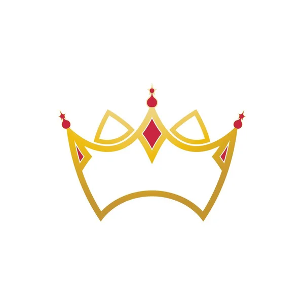 Crown Logo Sablon Vektor Ikon Illusztráció Tervezés — Stock Vector