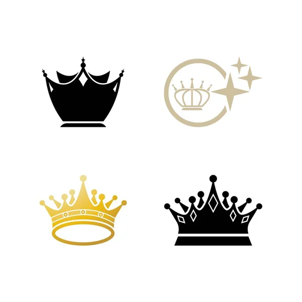 Logo Corona Plantilla Vector Icono Ilustración Diseño — Archivo Imágenes Vectoriales