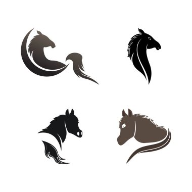 At kafası logo şablonu vektör resimleme tasarımı