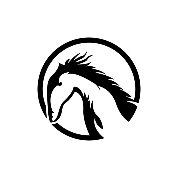 Paardenkop Logo Template Vector Pictogram Illustratie Ontwerp — Stockvector