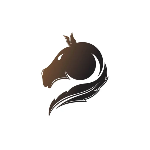 Modello Logo Testa Cavallo Icona Vettoriale Disegno Illustrazione — Vettoriale Stock