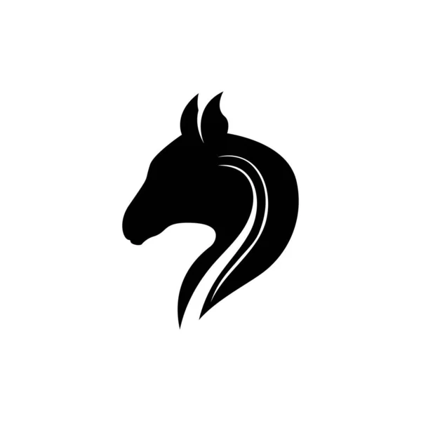 Modello Logo Testa Cavallo Icona Vettoriale Disegno Illustrazione — Vettoriale Stock