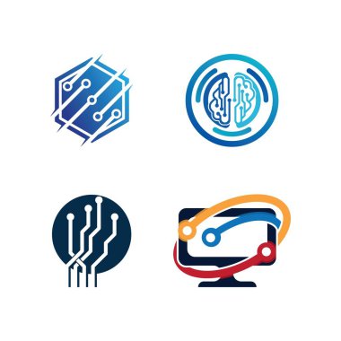 Teknoloji logo resimleri çizim şablonu