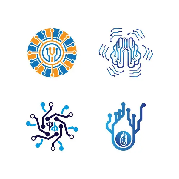 Tecnología Logo Imágenes Ilustración Diseño Plantilla — Vector de stock
