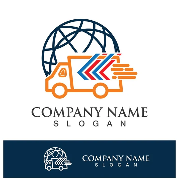 Modèle Conception Icône Logo Entreprise Logistique — Image vectorielle