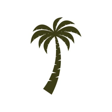 Palmiye ağacı logo şablonu vektör çizimi