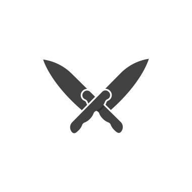 Bıçak logo şablonu ve sembol vektör tasarımı çizimi